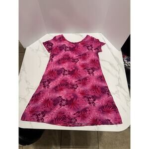 Hawaiian Pink Purple Floral Dress Women’s XL Hibiscus Collection Tina’s Creation